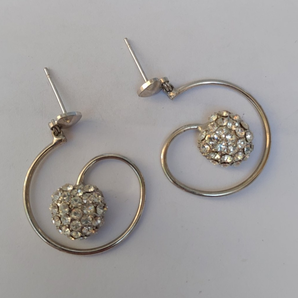2/$10 or 4/$15 Artsy Silver Earrings Curve Stones Unique